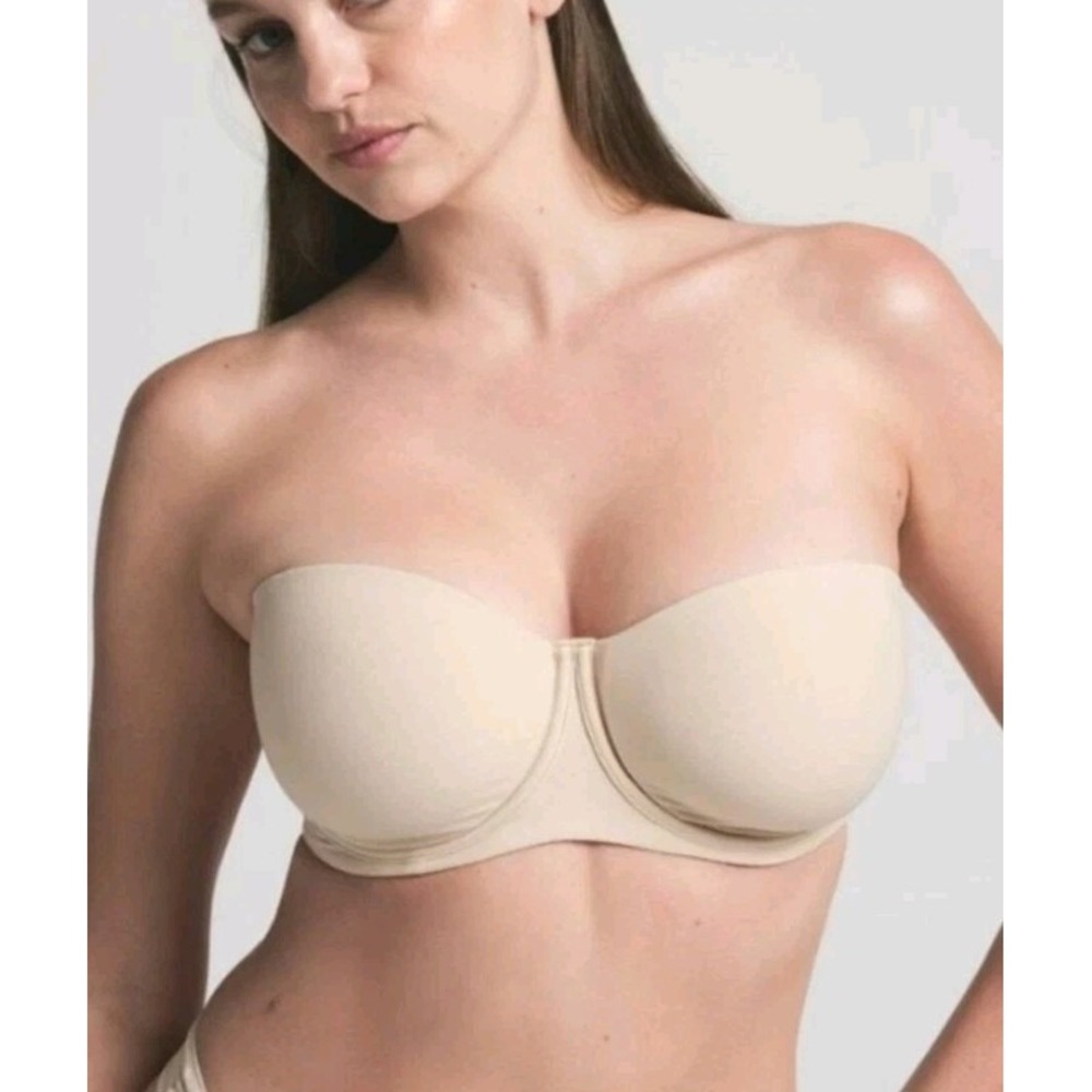 SKIMS Fits Everybody Strapless Bra Womens 36DD Sand Underwire One Strap Only